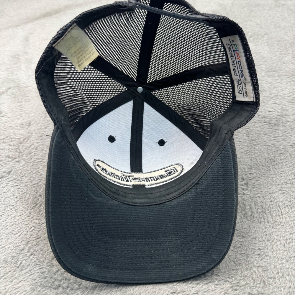 GameTime Trucker Hat Men OSFM Black Excellent Mesh Back Snapback Logo Cap - Picture 9 of 10